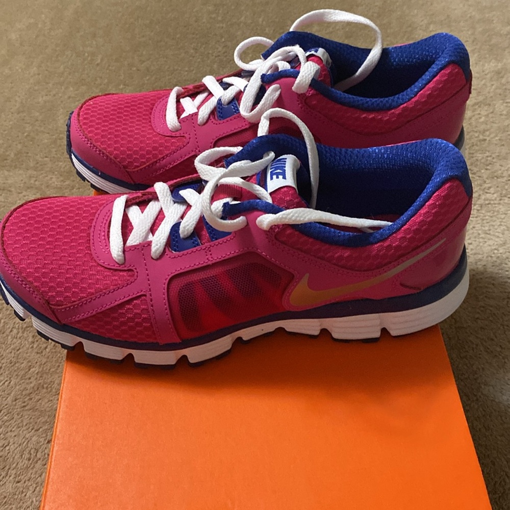 Nike Kids Pink and Blue Lace-Up Sneakers - Picture 2 of 4